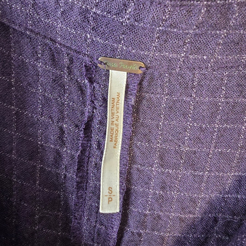 Free People Shirtdress Ray Of Light Size S Dress Purple Stripe Pockets Tie Waist - Picture 7 of 9